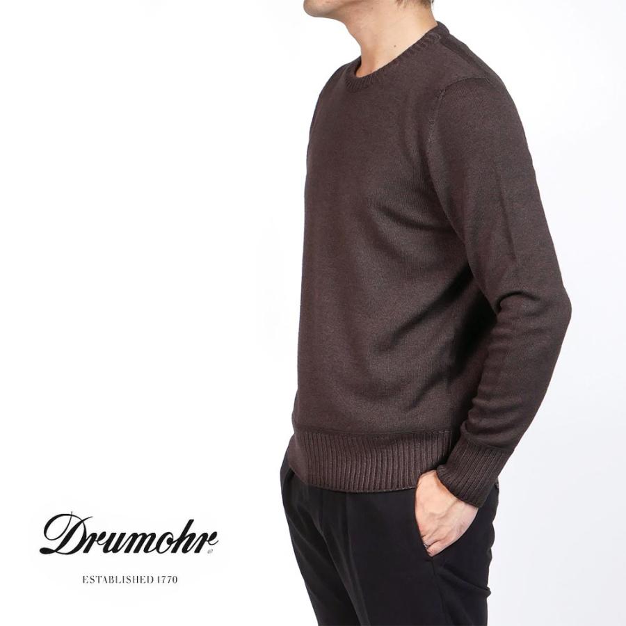 DRUMOHR ドルモア 太リブ クルーネット セーター ニット ミドルゲージ 