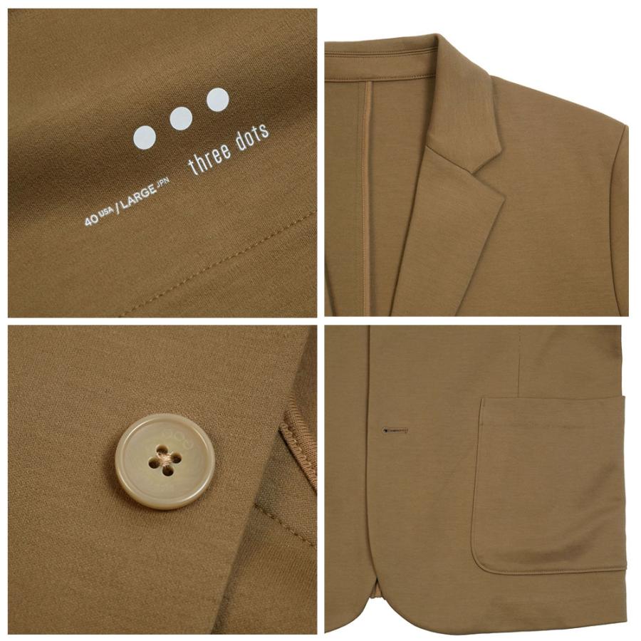 three dots（スリー ドッツ） クリーミー ダブルニット ジャケット