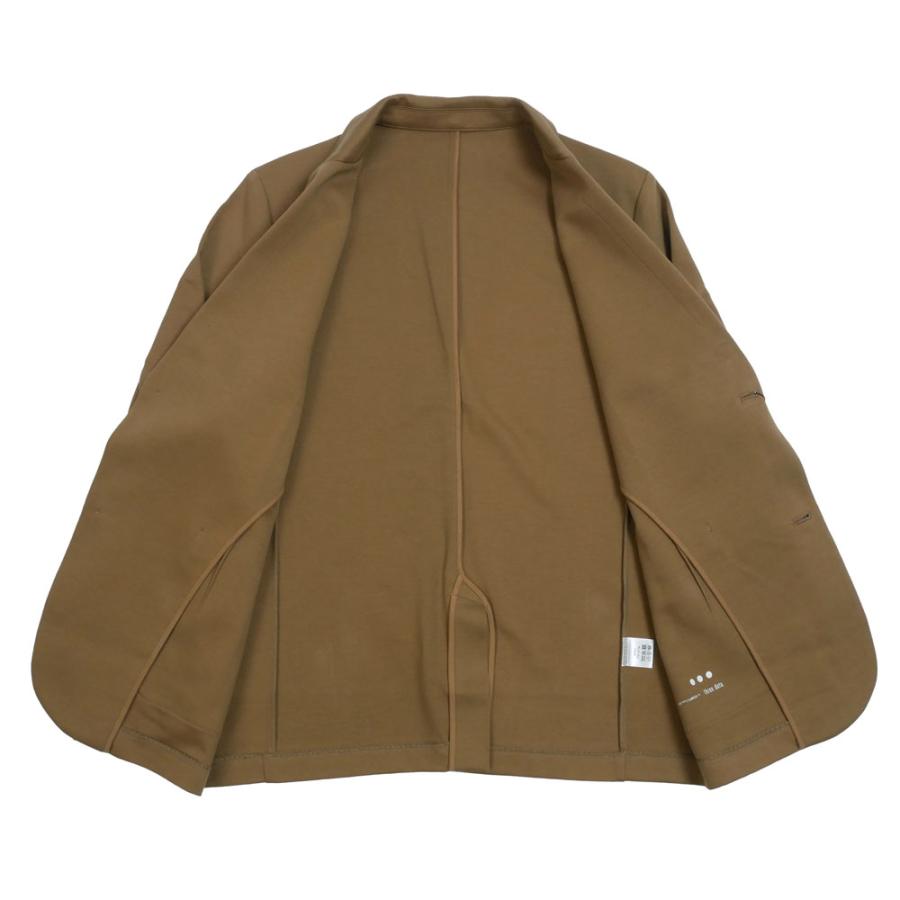 美品「three dots」ミドルゲージ ダブル ニットジャケット　L three dots（スリー ドッツ） クリーミー ダブルニット ジャケット