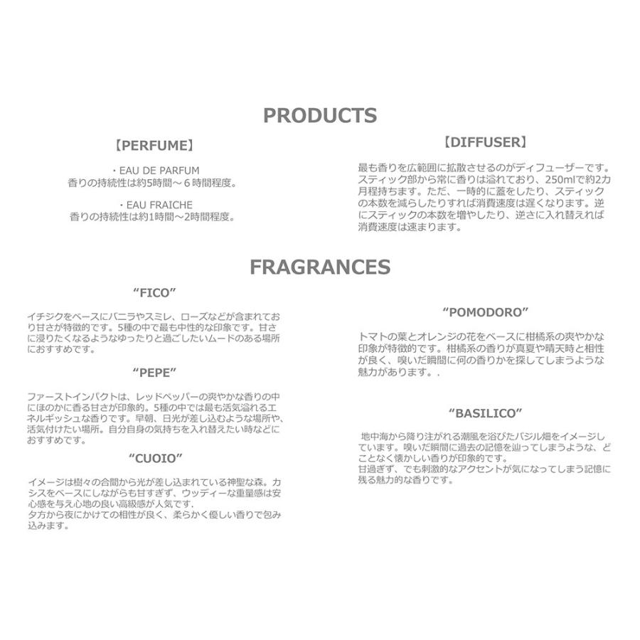 ESSENZA PULSANTE エッセンツァ プルサンテ メンズ フレグランス diffuser 250ml 国内正規品 |  | 07