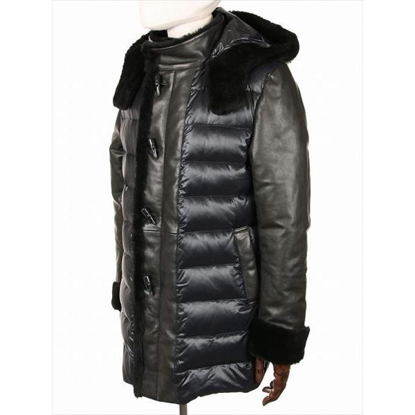 【セール】EMMETI エンメティ 羊革 ラムレザー ムートン トグル留め ダウンジャケット ブラック GIULIANO MERI 国内正規品 | EMMETI | 01