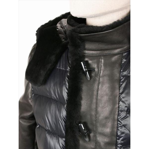 【セール】EMMETI エンメティ 羊革 ラムレザー ムートン トグル留め ダウンジャケット ブラック GIULIANO MERI 国内正規品 | EMMETI | 04