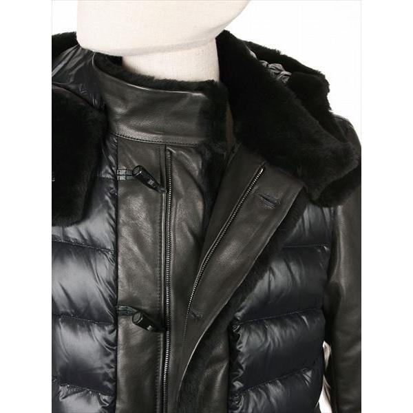 【セール】EMMETI エンメティ 羊革 ラムレザー ムートン トグル留め ダウンジャケット ブラック GIULIANO MERI 国内正規品 | EMMETI | 06