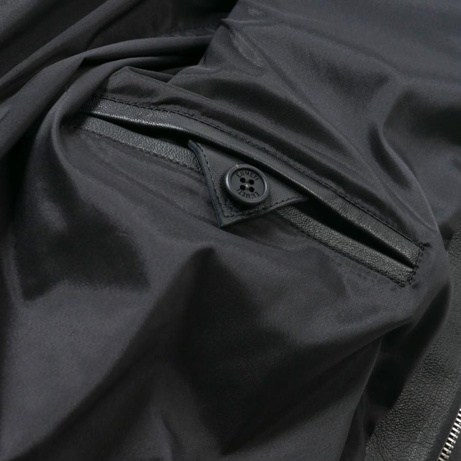 EMMETI エンメティ メンズ H M65 アッカ フィールド ジャケット ナッパレザー 干場義雅コラボ 羊革 ブラック 国内正規品の画像