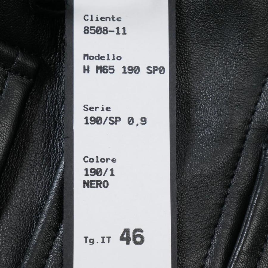 EMMETI エンメティ メンズ H M65 アッカ フィールド ジャケット ナッパレザー 干場義雅コラボ 羊革 ブラック 国内正規品の画像
