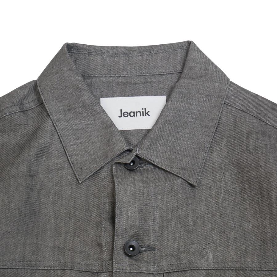 Jeanik ジーニック 2ndモデル Gジャンタイプ ジャケット リネン 墨染め S M L XL jeanik0102-linの画像