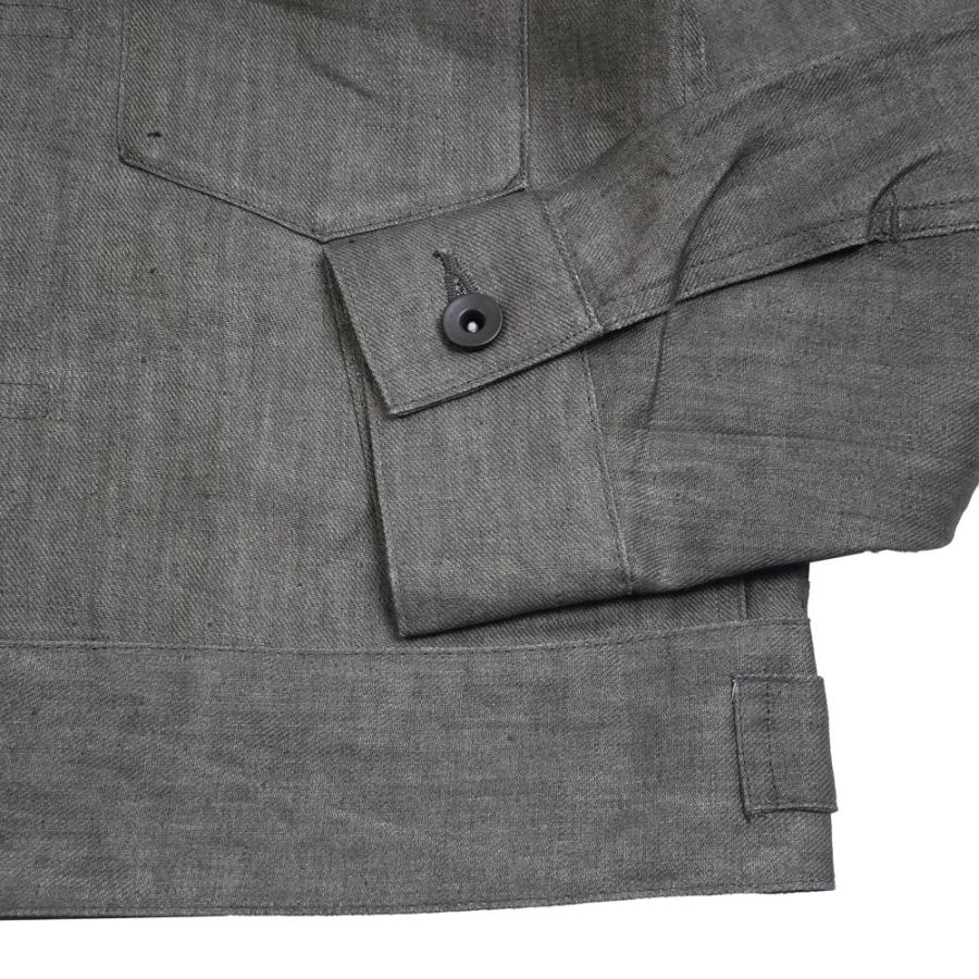 Jeanik ジーニック 2ndモデル Gジャンタイプ ジャケット リネン 墨染め S M L XL jeanik0102-linの画像