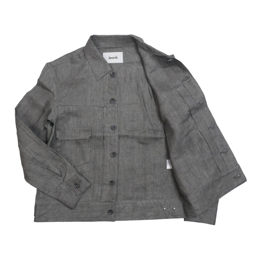 Jeanik ジーニック 2ndモデル Gジャンタイプ ジャケット リネン 墨染め S M L XL jeanik0102-linの画像