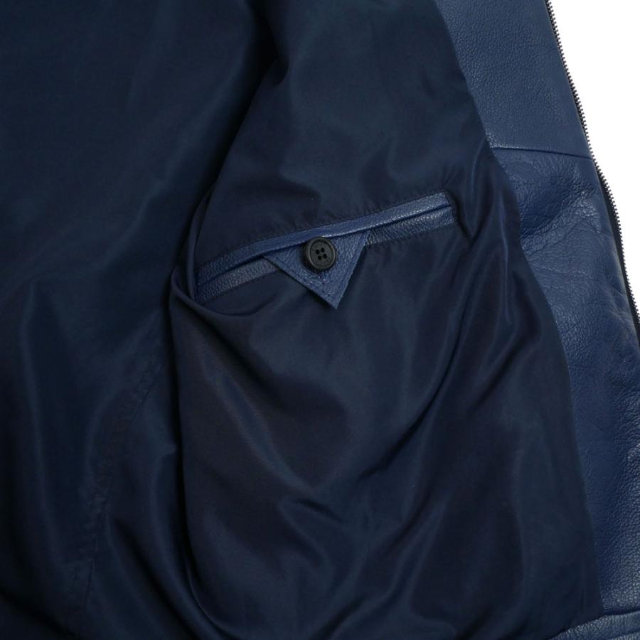 エンメティ ANDY ネイビー 48 美品 レザー 切り替え EMMETI EMMETI（エンメティ） JURI SP CALF ユリ カーフレザー ジャケット 本