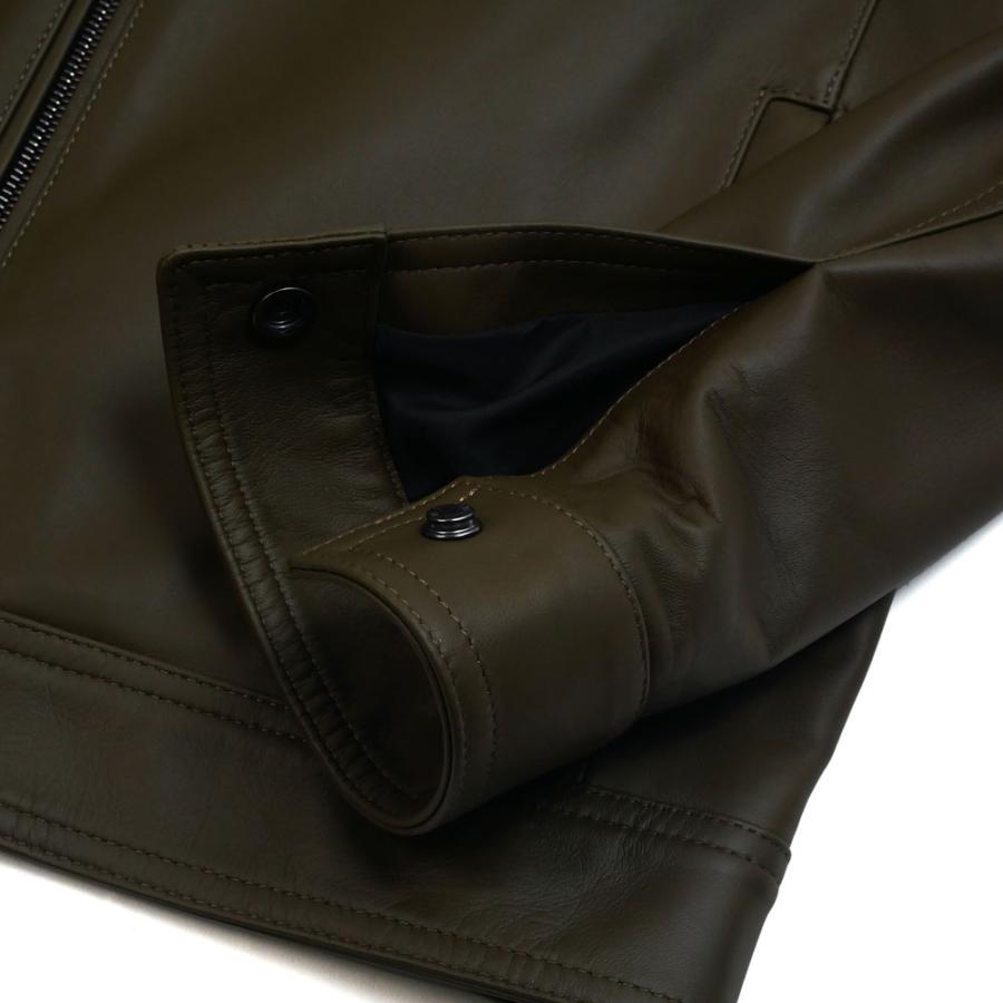 EMMETI エンメティ juri sp lamb skin nappa ユリ ナッパレザー ジャケット カーキ 本革 羊革 reseda 46 48の画像