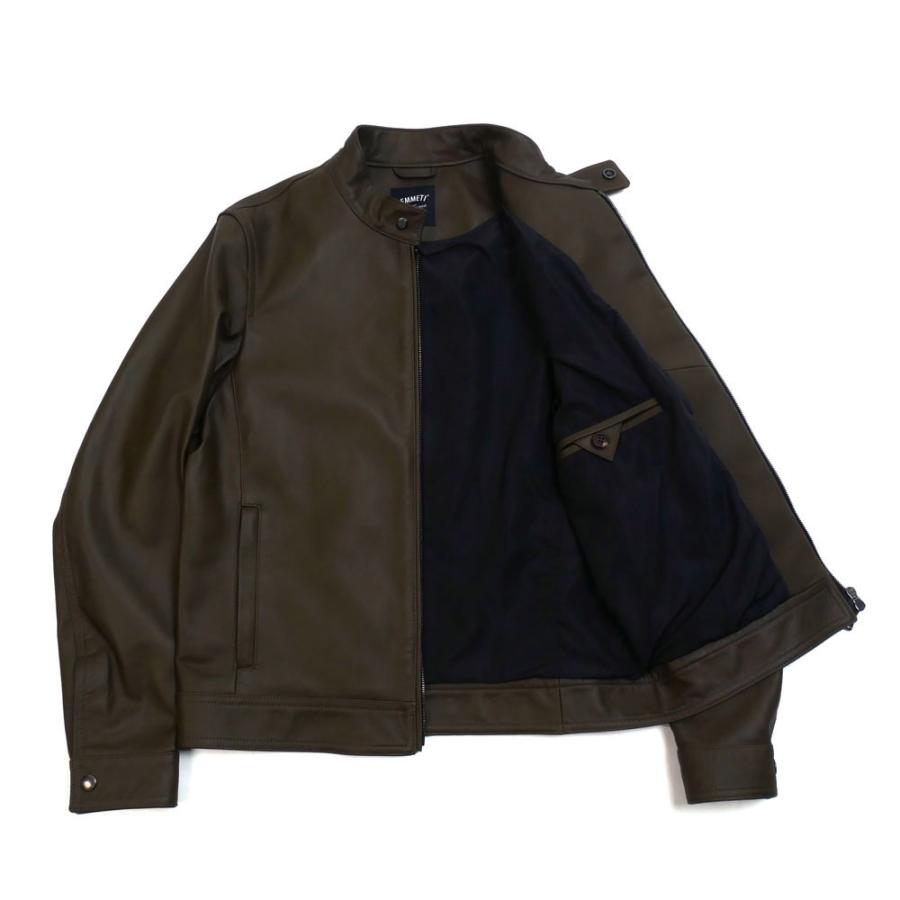 EMMETI エンメティ juri sp lamb skin nappa ユリ ナッパレザー ジャケット カーキ 本革 羊革 reseda 46 48の画像