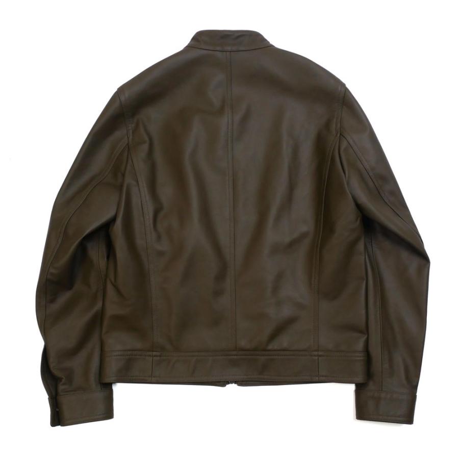 EMMETI エンメティ juri sp lamb skin nappa ユリ ナッパレザー ジャケット カーキ 本革 羊革 reseda 46 48の画像