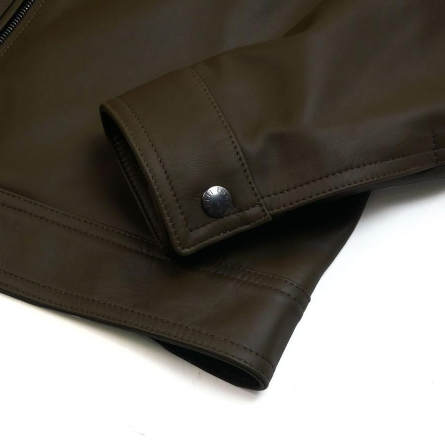 EMMETI エンメティ juri sp lamb skin nappa ユリ ナッパレザー ジャケット カーキ 本革 羊革 reseda 46 48の画像