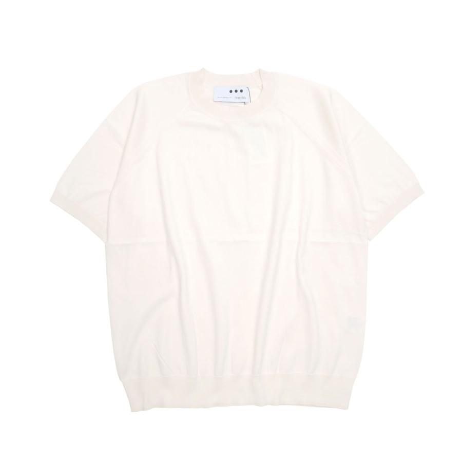 THREE DOTS スリードッツ 半袖 ニット Tシャツ エクリュ ボルドー S M L lk101m | three dots | 01