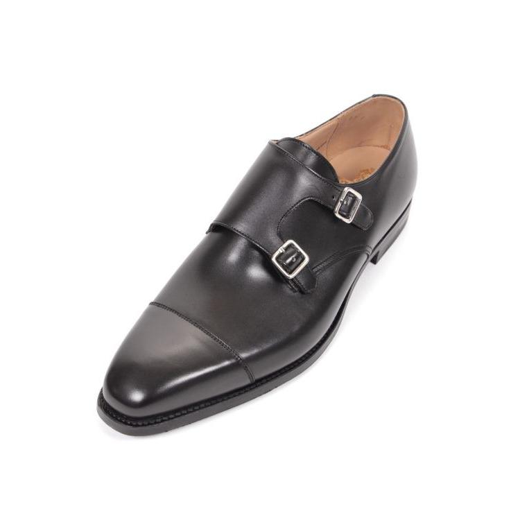 Crockett&Jones LOWNDES クロケット&ジョーンズ ダブルモンクストラップレザーシューズ ブラック 革靴 ビジネスシューズ 国内正規品