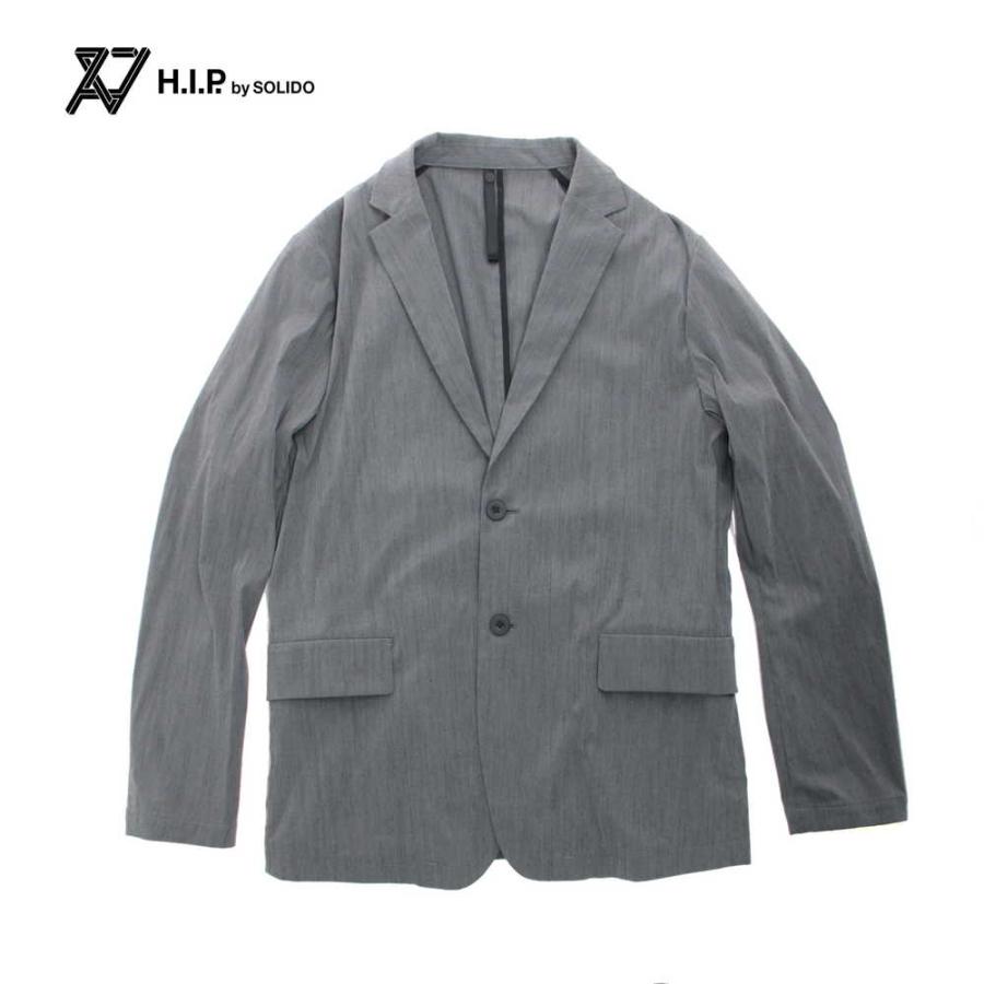 SOLIDOのグレー ウール混紡 ブレザー 2つボタンとスラックスのセット  