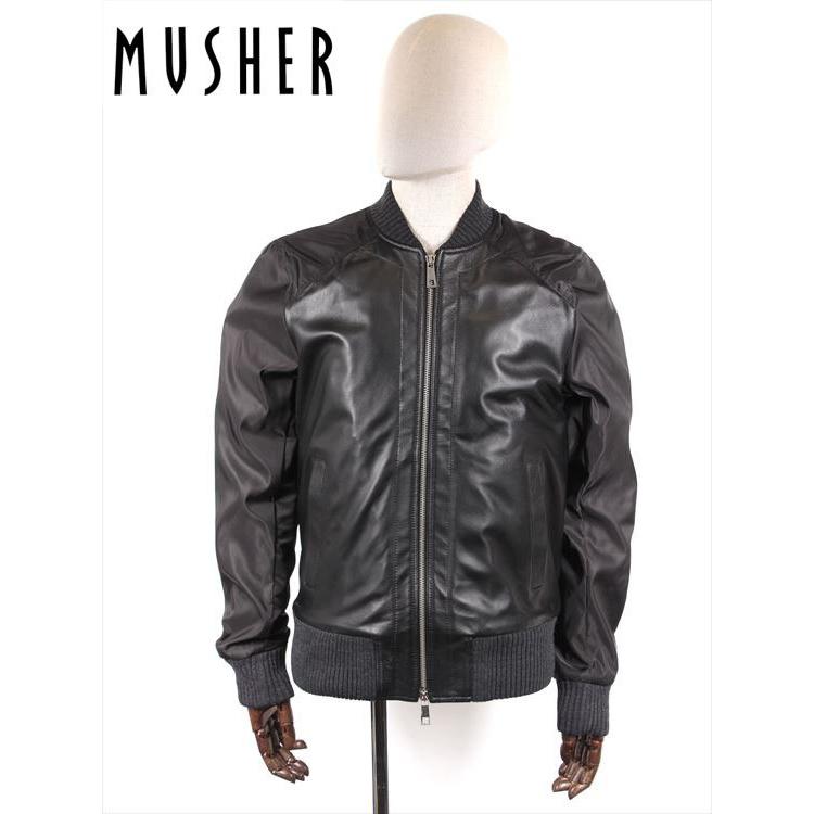 MUSHER（マーシャー） 【セール】MUSHER シングルライダースジャケット
