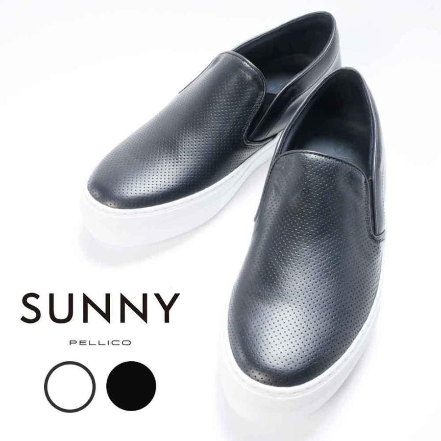 PELLICO SUNNY ペリーコサニー メンズ パンチングレザー スリッポン 
