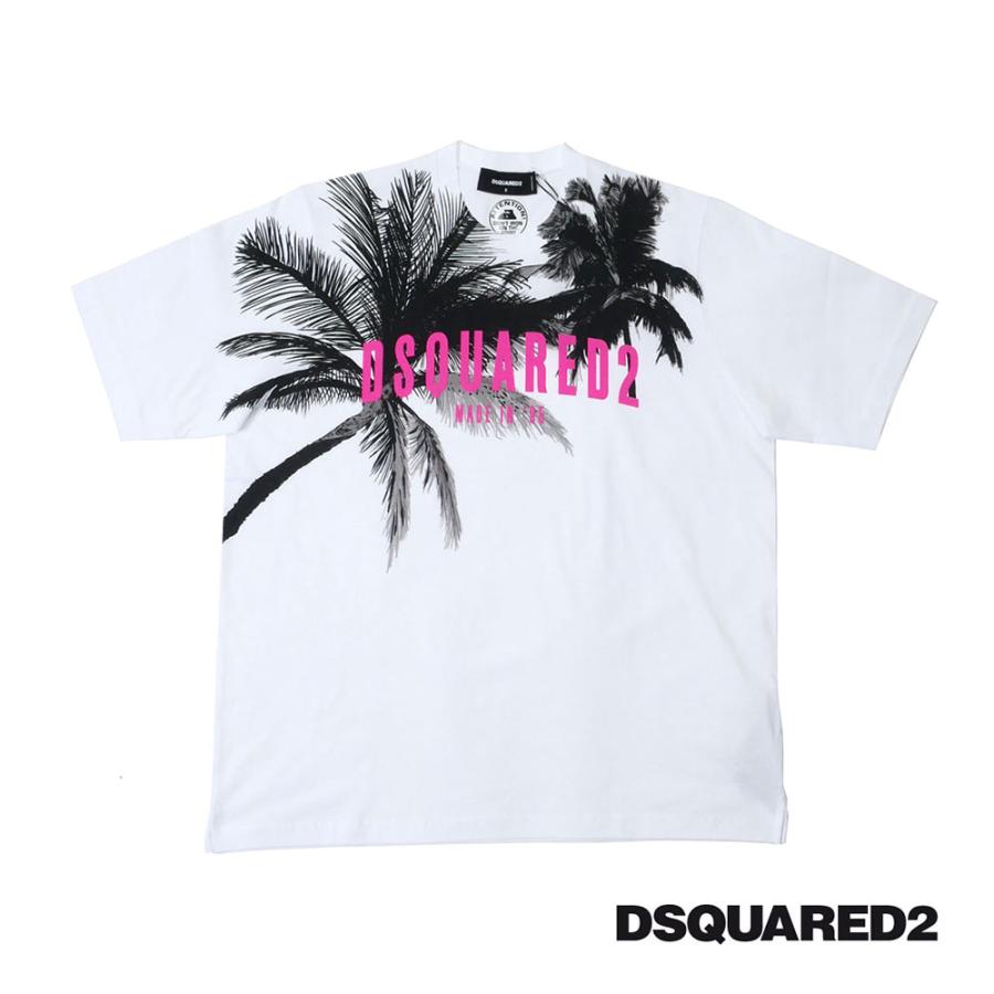 DSQUARED2 ディースクエアード メンズ プリント Tシャツ パームツリー