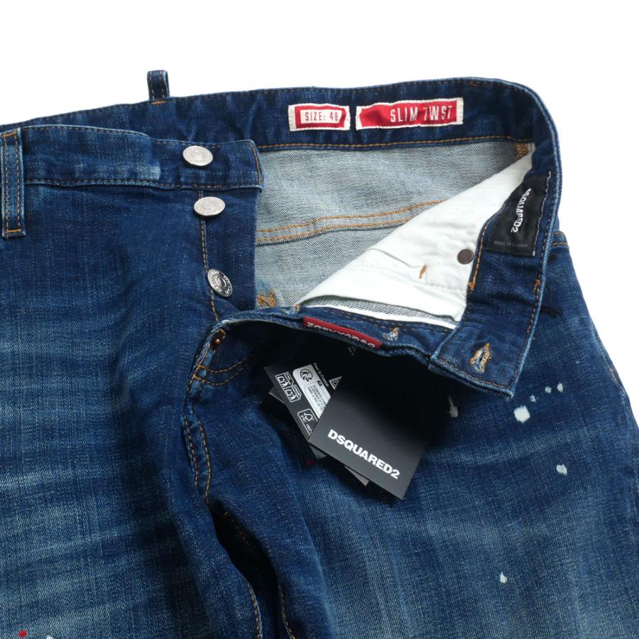 DSQUARED2 ディースクエアード デニム パンツ Slim Twst Jean s74lb1874 470NavyBlueの画像