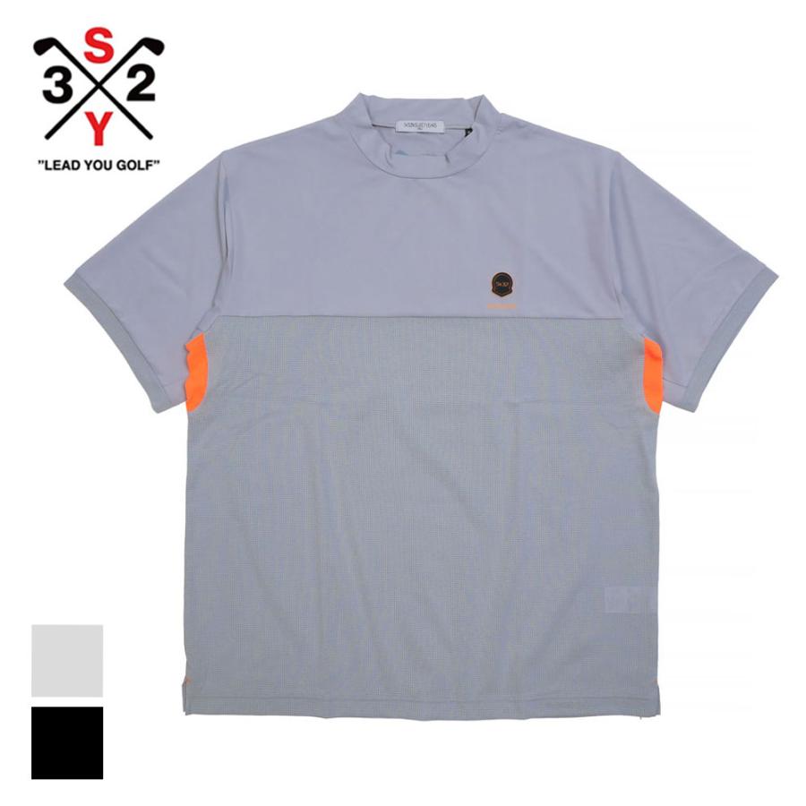 【L】 美品 SY32 BY SWEET YEARS GOLF 半袖モックネック SY32 by SWEET YEARS（エスワイサーティトゥバイスィートイヤーズ