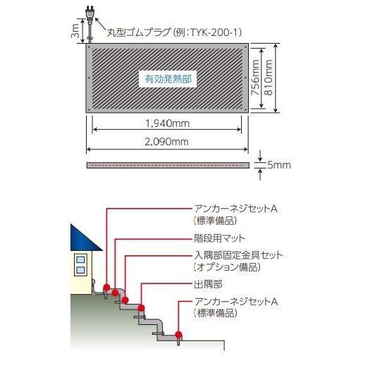 山清電気 融雪マット 階段用 TYK-200-1 商品コード 00024087 山清電気 融雪マット 階段用 TYK-200-1 商品コード 00024087