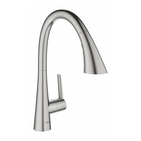 GROHE[グローエ] 【32 294 DCJ】ゼドラ・シングルレバーキッチン混合栓（スーパースチール）  キッチン用水栓｜up-b