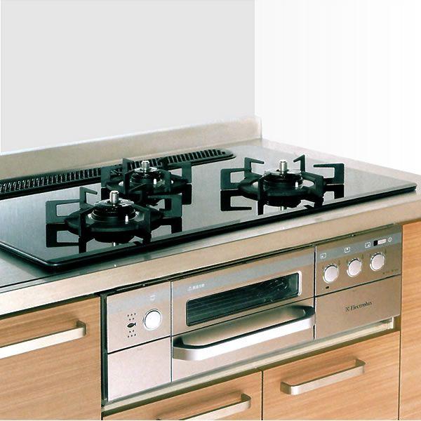 ガスコンロ ビルトインコンロ ガラストップ75cm Electrolux