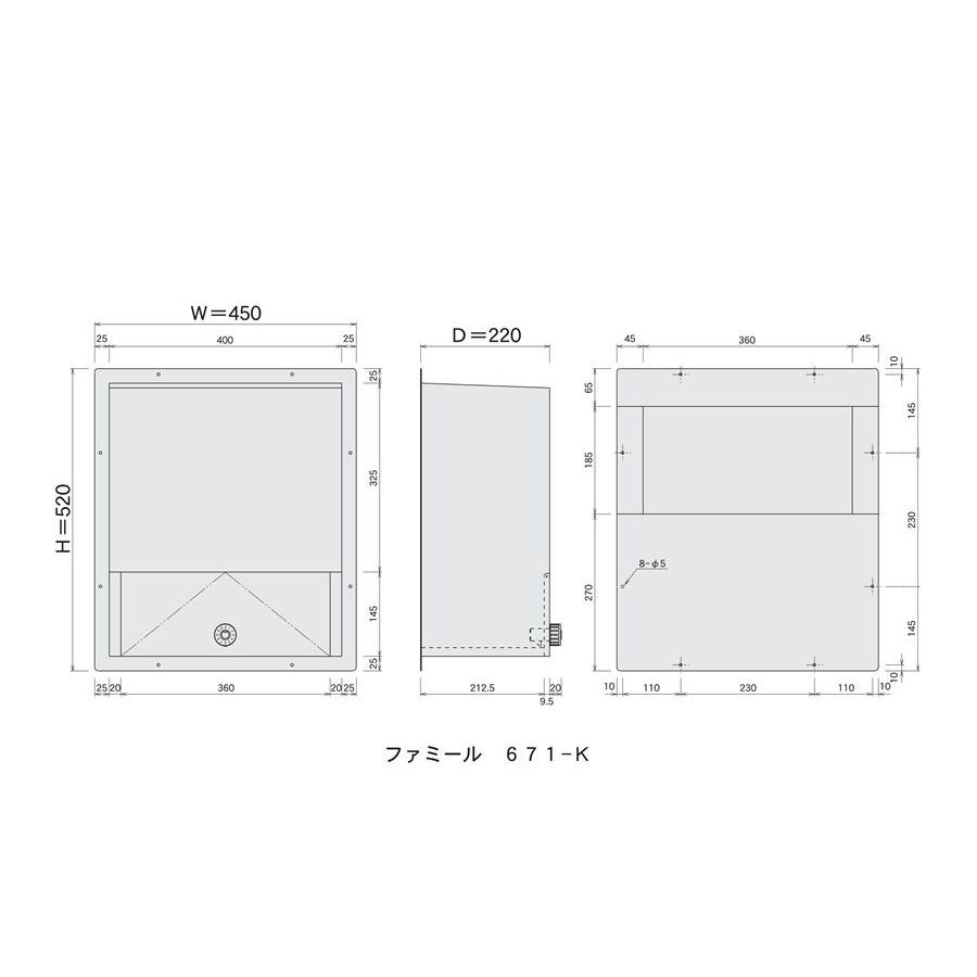 ハッピー金属 【671-K】 ファミールポスト(ステンレスポスト