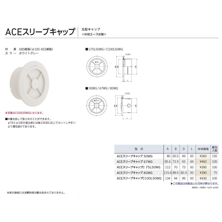 ユニックス 【ACEスリーブキャップC75L50WG】 ACEスリーブキャップ