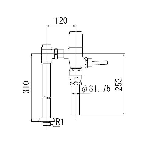 INAX LIXIL トイレ フラッシュバルブ CF-610BUT 低圧用 洗浄水量6-8L便器用（定流量弁付フラッシュバルブ） 上水用 CF610BUT