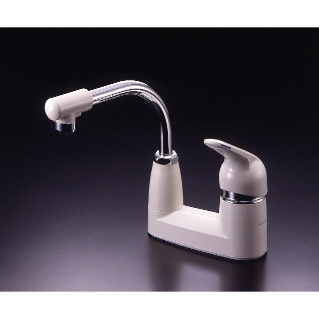 ミズタニバルブ キッチン用水栓 2穴台付シングルレバー水栓 取付