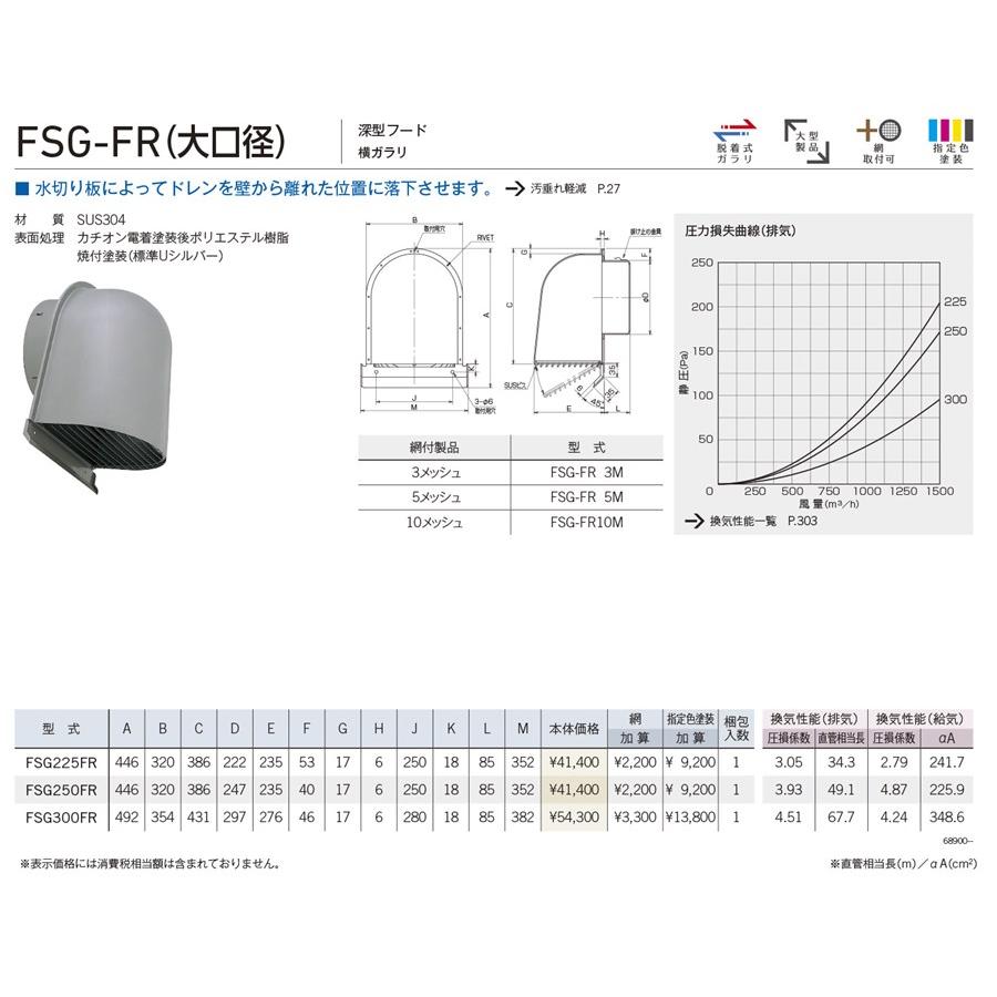 ユニックス 【FSG250FR】 FSG-FR(大口径) 屋外用製品 ステンレス製 パイプフード 深型フード 横ガラリ換気口 手配後キャンセル ...