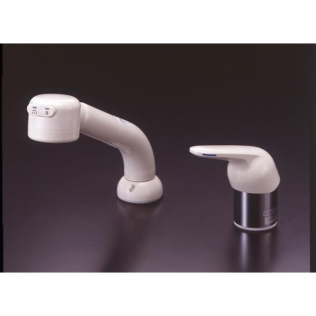 ミズタニバルブ 洗面用水栓 台付シングルシャワー混合栓（2穴
