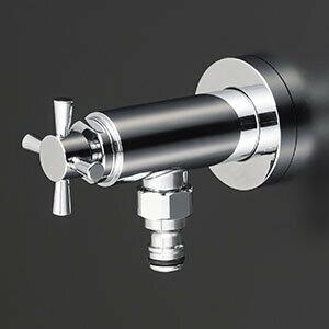 KVK 単水栓  屋外ホース接続ニップル付水栓