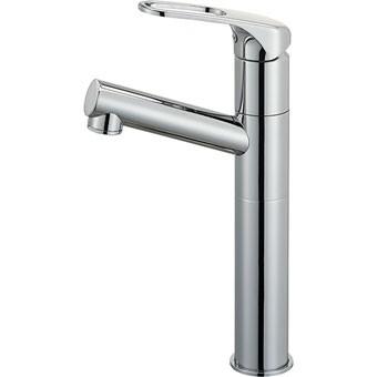 三栄水栓[SANEI] シングルワンホール洗面混合栓（省施工ナット付）【K475NJKZ-2TU-13】