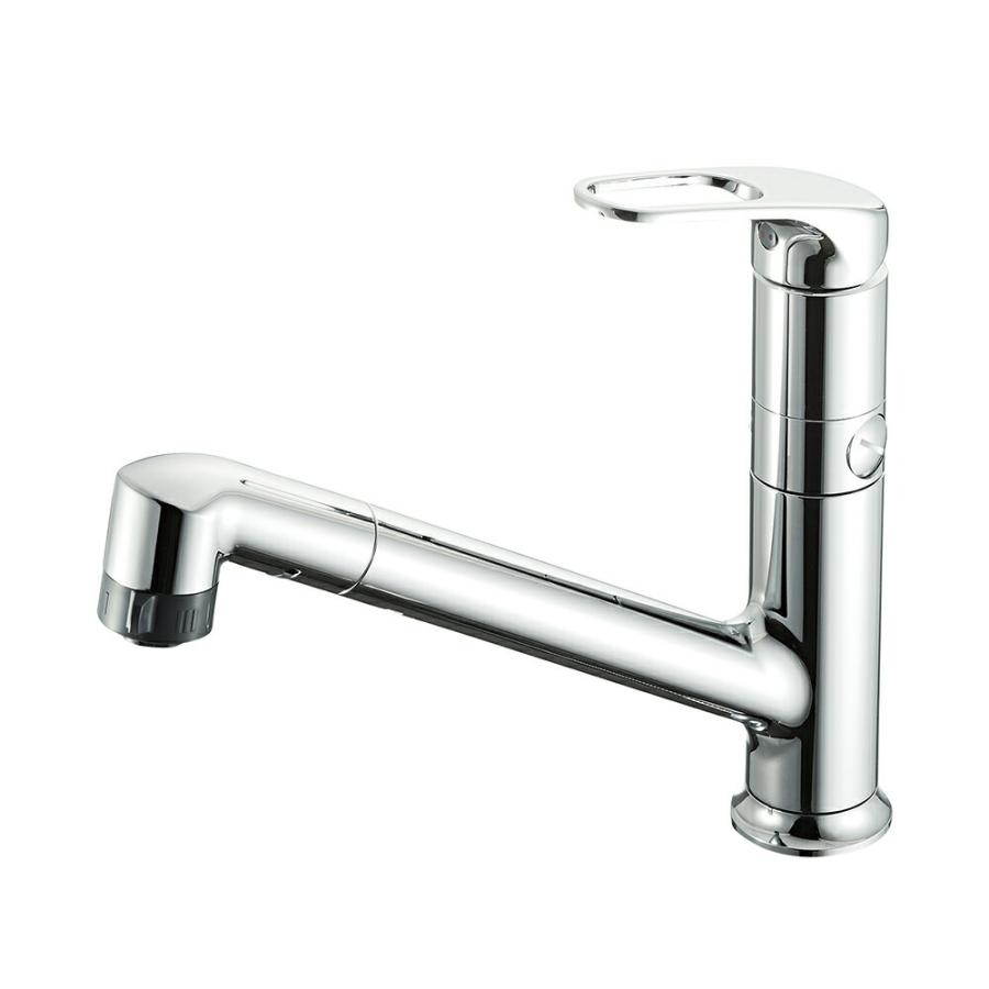 三栄水栓[SANEI] シングルワンホールスプレー分岐混合栓 混合栓 ワンホールシングルレバー式