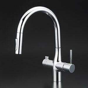 KVK キッチン用浄水器専用シングルレバー式混合栓 水栓本体のみKM6081EC KVK 浄水器専用シングルレバー式シャワー付混合栓(センサー付