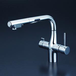 KVK ビルトイン浄水器用シングルシャワー付混合栓（センサー） 電池