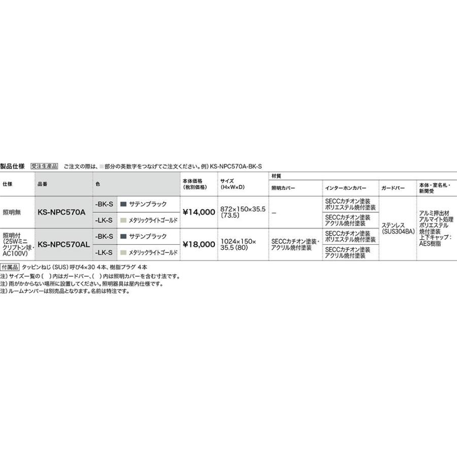日本正規取扱商品 Nasta ナスタ 【KS-NPC570AL】インターホンパネル　表示・サイン　受注生産品