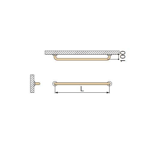 ミヤコ MIYAKO MB150HS被覆握りバー【MB150HS】寸法 34×1000共通 トイレ配管部材