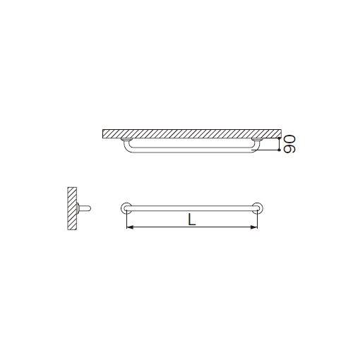 ミヤコ MIYAKO MB150S握りバー(ステンレス)寸法 34×900 トイレ配管部材