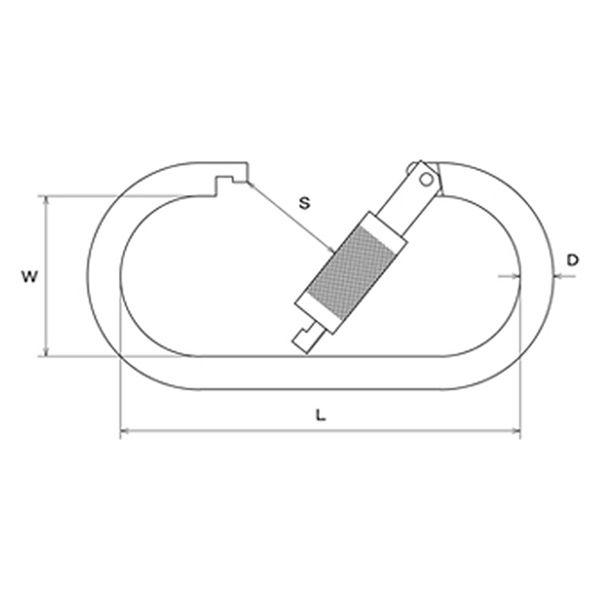 水本機械製作所 ステンレス メガカラビナ 環なし 16mm MGK-16A : 住宅