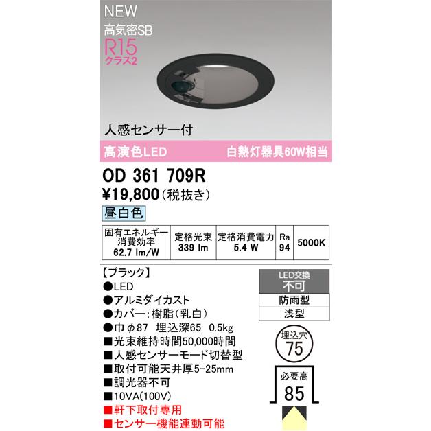 オーデリック エクステリアライト 【OD361709R】【OD 361 709R
