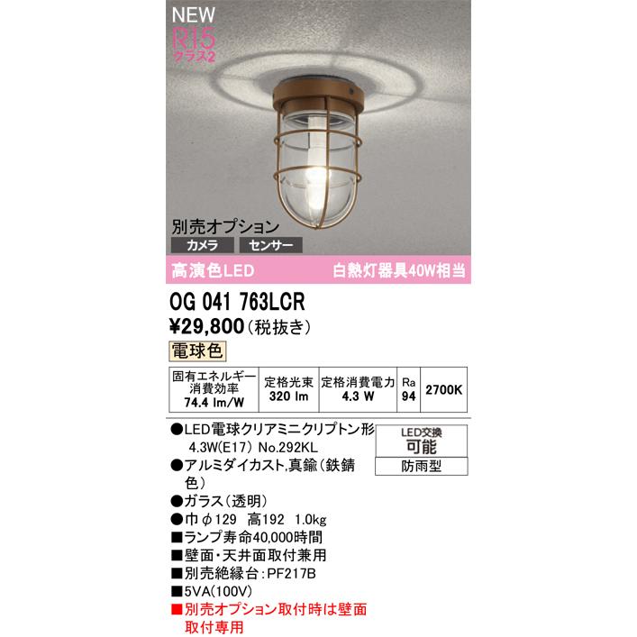 オーデリック エクステリアライト 【OG041763LCR】【OG 041 763LCR