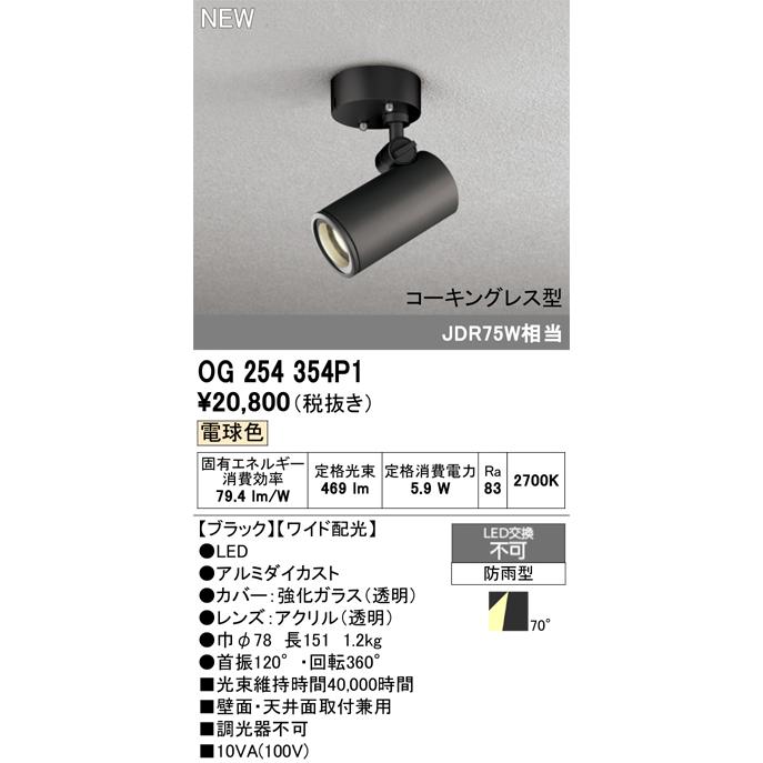 オーデリック エクステリアライト 【OG254354P1】【OG 254 354P1