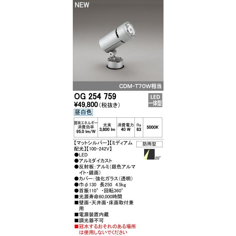 ※専用出品※ ODELIC（オーデリック） スポットライト 【OG 254 759】 外構用照明