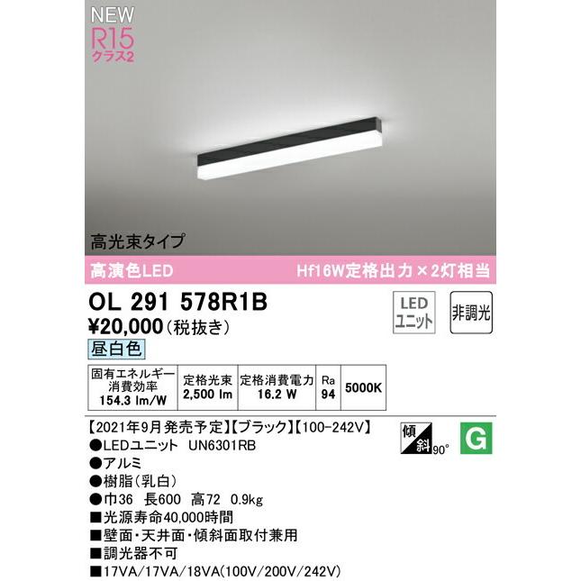 オーデリック ベースライト 【OL291578R1B】【OL 291 578R1B】