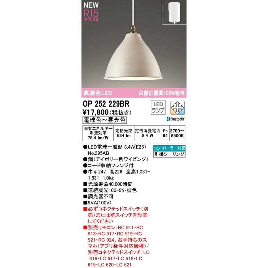 ODELIC（オーデリック） ペンダントライト 【OP252229BR】【OP 252