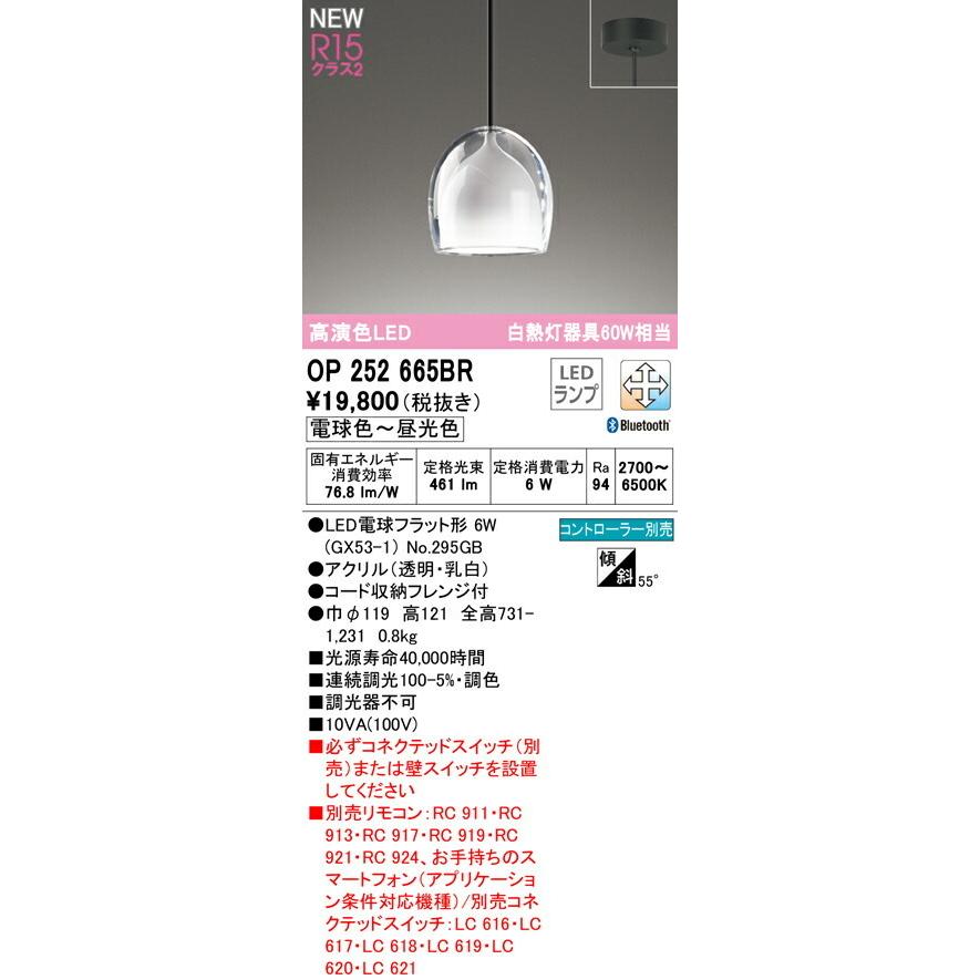 ODELIC（オーデリック） ペンダント 【OP252665BR】【OP 252 665BR